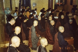 Dharma assembly held in the old Main Hall