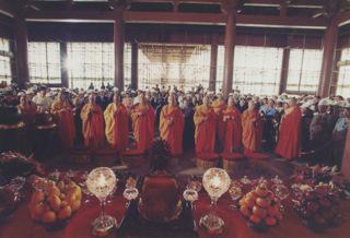 Purification Ceremony for the installation of beams of the Main Hall during the reconstruction of Chi Lin monastic complex, 28 April 1997